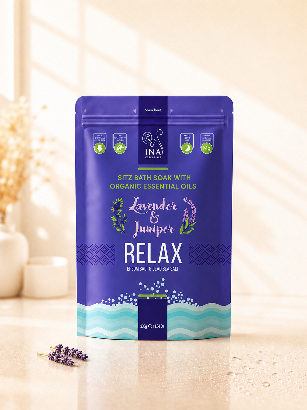Άλατα Μπάνιου Relax με Λεβάντα και Μύρτιλο